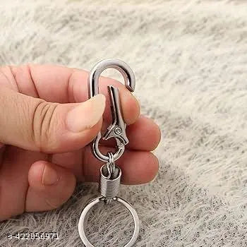 3 PCS Metal Keychain Clip with Key Ring Keychain Lanyard Snap Hook for Car Keys, Dog Tag and Key Chain (Simple Keyring)
