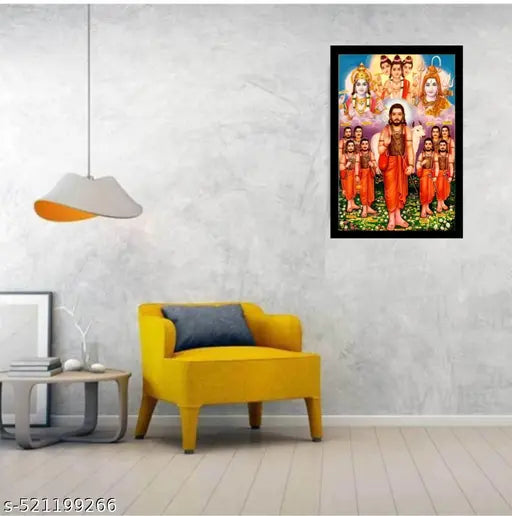 Baba Gorakhnath maharaj ji Religious wood wall photo frame with 9x12 inch size HD quality