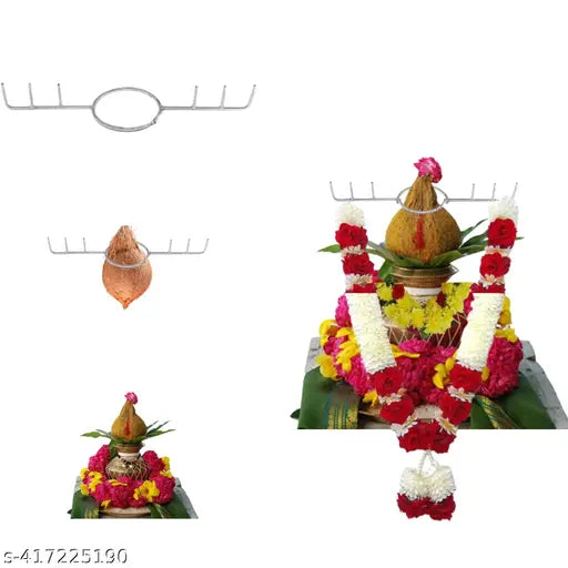 Combo Decorative Sticks - Kalasam Decoration Stick - Five Kambi - Varalakshmi Kalash Decor - Coconut Crown for Kalasam Decoration