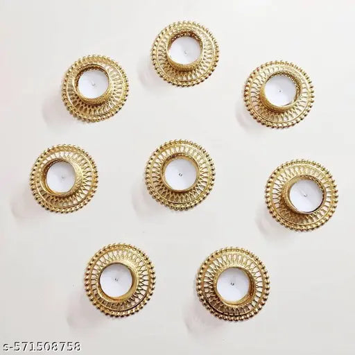 Candle Holder with wax pack of 8 pcs.  Diwali Decoration Diya