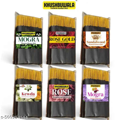 3 IN 1 Premium Agarbatti combo 450 Gram Rose Mogra and Kewda incense sticks for Puja