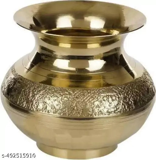 Haridwar Trends- Brass Lota Kalash/ Pooja Lota, Brass Kalash (Gold) brass jaghanath lota