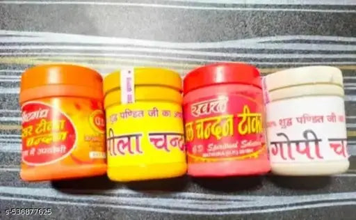 Aastgand 4 chandan Yellow , Red , White , Orange chandan powder  (pack of 4