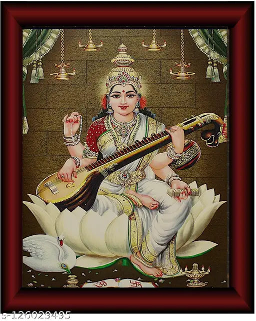 Maa Sarswati wall painting for home Deccorative gift items  11 x 14 inch