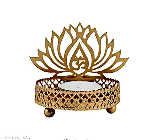 Metal Lotuss Tea Light Candle Holder |Candle Light Set Designer Votive Candle Holder Stand |Table Decorative for Home Living Room & Office | Pack of 1
