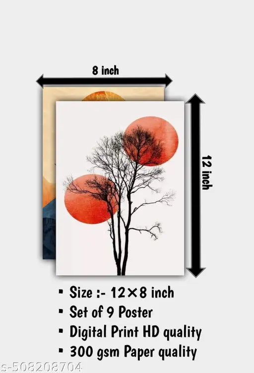 "Good Vibes Poster - 12x8 Inch set of 9 Wall Art for Positive Energy"