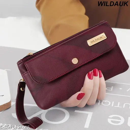 WILDAUK  Casual, Formal, Party Maroon Clutch