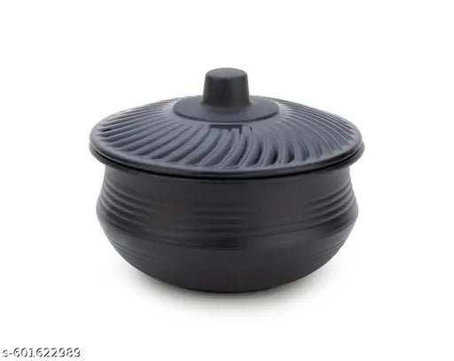 SHYAM ENTERPRISE Multipurpose Handi Bowl Set for - Plastic Jar Handi Shape Kitchen Storage, Kitchen Serving Dining Handi and Lid | Rice | Dal | Flour | Grocery ( Black )