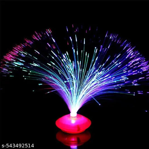 Pack of 1 Pcs Colorful LED Fiber Optic Night Light Lamp for Home/Office/Party/LED Fiber Optic Night Light Lamp Stand for Christmas & Diwali/LED Light Lamp for Decoration