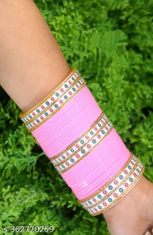 New Trendy Unique Pink Colour Bridal Chuda