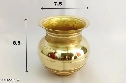 Mataraenterprise24-Glossy Mangal kalash with brassBetel leafand banana and Mango Leafs