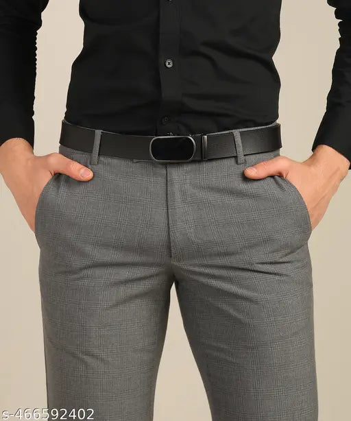 WARCKS Men's Formal, Casual premium Genuine Leather Belt (Black)