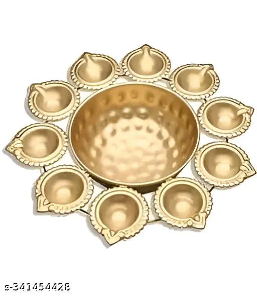 Flower Shape Decorative Urli Bowl  Rangoli Candle Diya