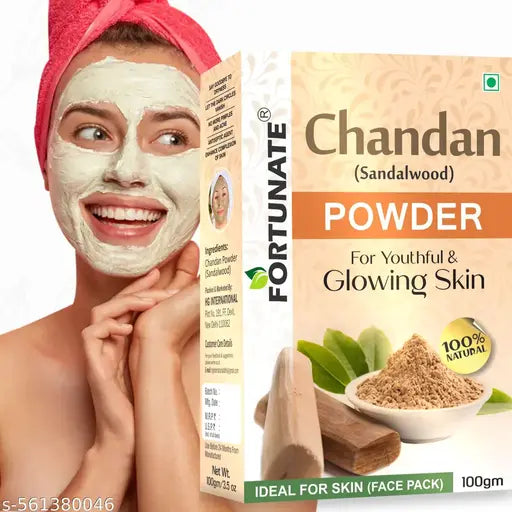 FORTUNATE Chandan Powder – Tightens Pores, Clears Acne, and Rejuvenates Skin – 100G