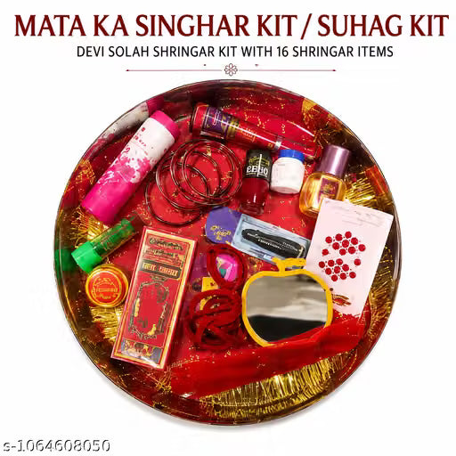 Karwa Chauth Thali Set – 16 Piece Traditional Pooja Thali