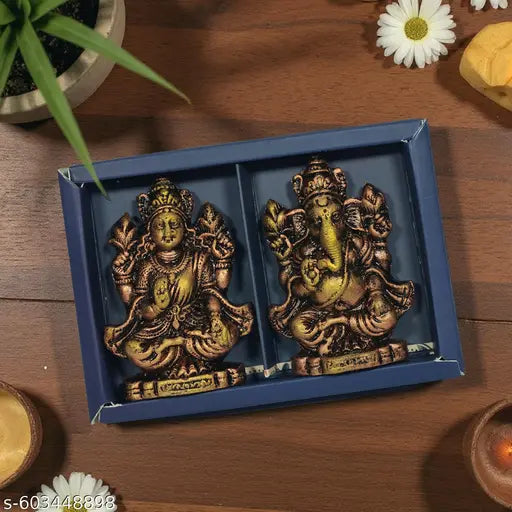 Clay Laxmi Ganesh Idol | Handmade Eco-Friendly Murti for Diwali Pooja