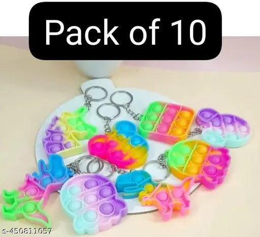 pack of 10 Each keychain boasts a unique and lively cartoon character, turning your keys or bags into a playful canvas of color and charm. Select the one that resonates with your style and mood.