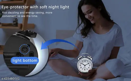 Table Clock Retro Twin Bell Metal Frame Alarm Clock With Night Backlight Function & Silent Motion, High Volume Bedside Luminous Alarm For Bedroom/Office (Silver Vintage) - Analog, 4.5 X 1.5 Inch