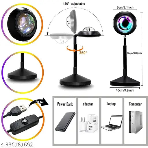 UTTKING® Sunset Lamp With Remote Control,Sunset Projection Lamp 16 Colors / 4 Modes , UFO Shape Rainbow Projection Night Light, Sunset Light 180 Degree Rotation,Sun Lamp USB Charging,Sunlight Lamp For Room Decors