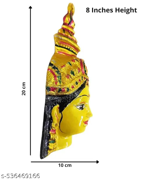 ShivShakti Store 8 Inch Ammawari Face For Varalakshmi Vratham Pooja Aluminum Varalakshmi Face Laxmi Mukhota Gouri Face For Varalakshmi Gowri Pooja ( Yellow)