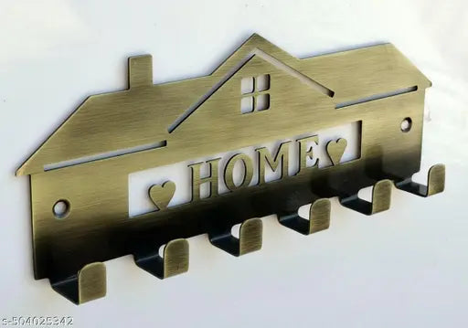 Staineless steel Multi-hook key holder for better organization || Modern home decor key holder || 6-hook key holder || Decorative metal key holder ||