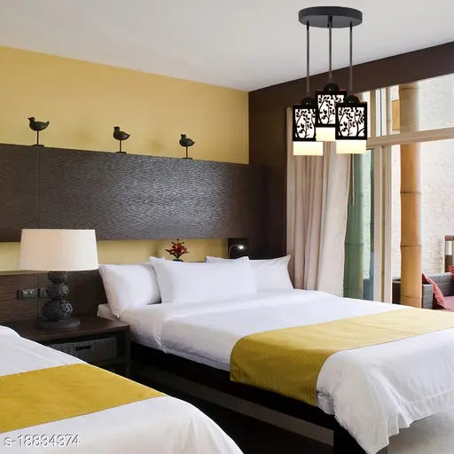 Gojeeva 3 Light  Creative Wooden Pendant Light. Lamp suitable for Living Room,Foyer,Bedroom,Hallway Pendants Ceiling Lamp