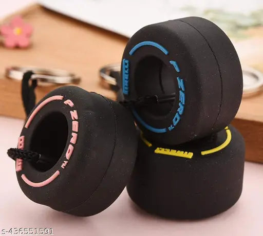Rubber Tyre Keychain for Bike, Car, Home, Office etc. (Pack of 1)
