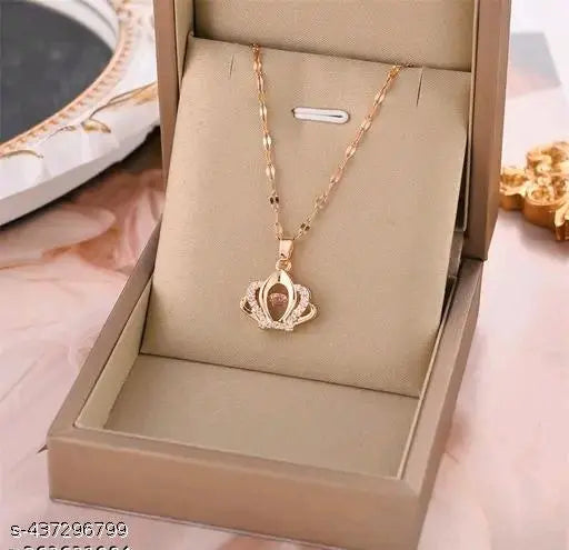 ATTRACTIVE DANCING DIAMOND LOTUS WITH ROSE GOLD CHAIN(Lotus)