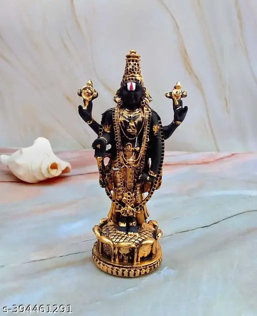 SHINDE EXPORTS Govinda Vishnu Idol for car Dashboard/Balaji murti for car/tirupati Balaji murti/Balaji Statue for Pooja Room