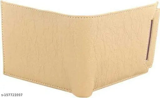 Men Casual Artificial Leather Wallet For Men Beige Colour   ( 5 Card Slot)