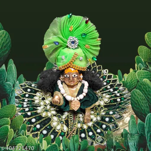 Combo 2Thakur Ji Laddu Gopal Vaijanti Mala Tulsi Beads Mala Vaijanti Mala With Radhe Name Round Tulsi Vaijayanti Mala Locket Pack Of 2