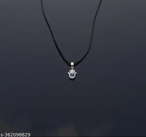 Hamsa Hand Evil Eye Choker Necklace Blue Turkish Glass Leather Rope for Women Men Girls Evil Eye Choker Evil Eye Pendant Handmade Jewelry Protection Spiritual