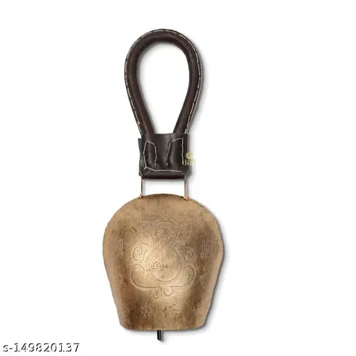 DULI FengShui Vastu Swiss Cowbell  DDLJ Bell Door Hanging Home Office Spiritual Decor Swiss Metal Hanging Bell Ganesha Bell (12x6 inch)