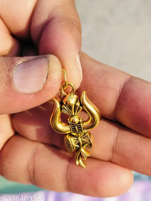 Trishul Gold Plated Spiritual Shiva Bholenath Pendant