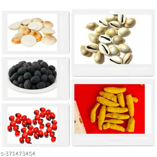 Rakt Gunja 11, Goamti Chakra 11, Kamal Gatta 11, Kodi 11,Haldi Gath 11 For Pooja, Laxmi Pooja, Puja, Diwali Pooja Wooden, Stoneware Yantra (Pack of 55)