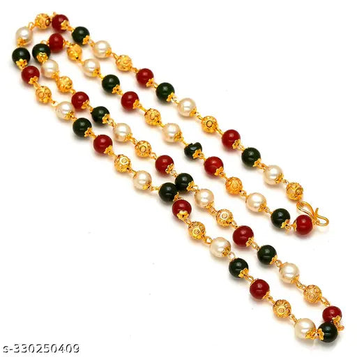 Jewar Mandi Gold Plated Chain Multi Color Mala
