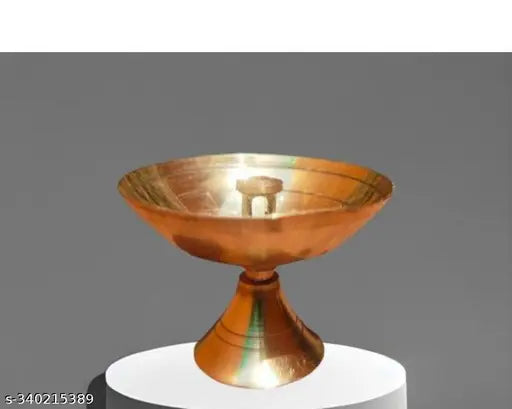 Combo Metal Hand Held Temple Bell Pooja Garud Ghanti.Religious and Spiritual And Brass Diya for Puja Small Size Akhand Diya for Puja