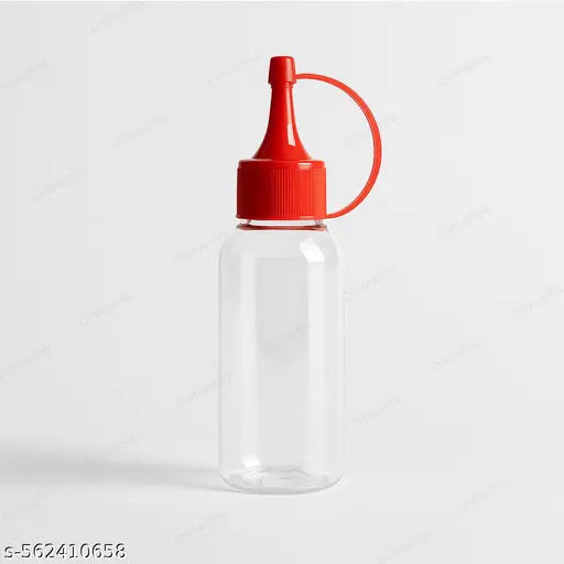 CHITRASHILA Empty Bottles for Rangoli Colors – 100 Gram Each | Transparent Plastic Jars with Nozzle Cap for Easy Dispensing | Refillable Storage Containers (Color Bottle (Pack of 10))