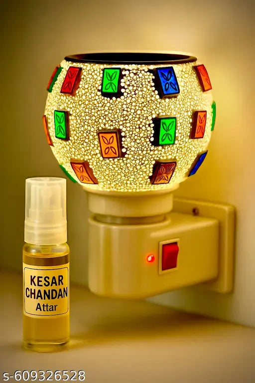 2 in 1 ELECTRIC KAPOOR DAANI + NIGHT LAMP + FREE KESAR CHANDAN ATTAR OIL