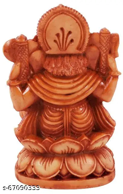 Real Craft Resin Lord Ganesha | Ganpati Statue Decorative Showpiece - 10 cm  (Ceramic, Brown)