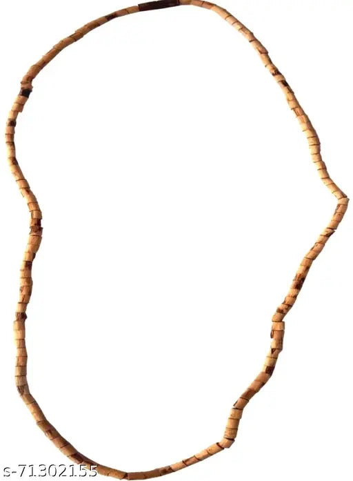 Original Tulsi Kanthi Mala For Neck Wearing, 100% Pure Tulasi , Color Light Brown, Holy Basil Rosary Suitable for Men & Women Wood Chain