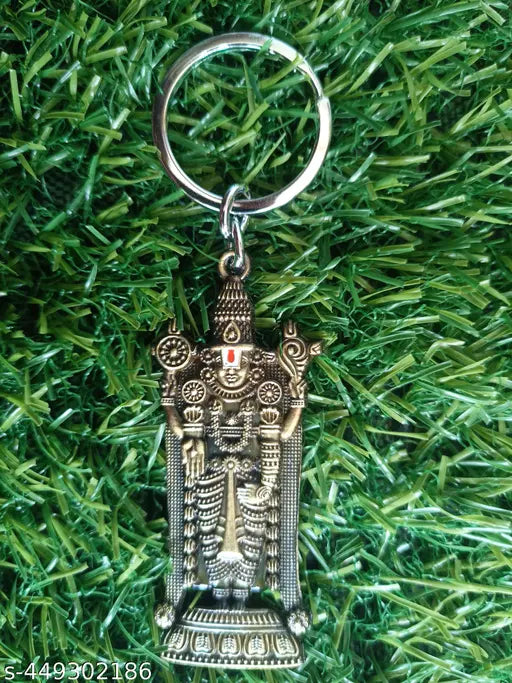Lord Tirupati Balaji Venkateshwara Tilak Elumalai Double Sided Metal keychain key chain For Men Women Car Bike Gifting