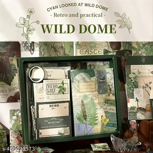 BIGMOTHERS Paper Scrapbook Kit Daily Journal Scrapbooking A6 Grid Notebook Summer Craft Atr Stationery Diy Journaling Craft Kit Gift For Girls, Woman, Kids, Teen (Botanical Plant)