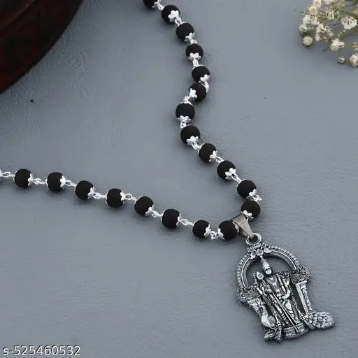 Karungali Mala with Divine Lord Murugan Pendant – Spiritual Protection Chain