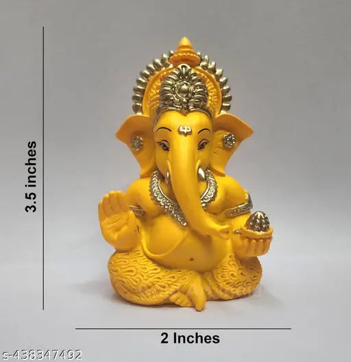 Ganesh Idol for Car Dashboard Small Ganesha Murti Ganpati Idol for Home Decor Puja Lord Ganesh Statue Gift for Office Desk Puja Room Figurine