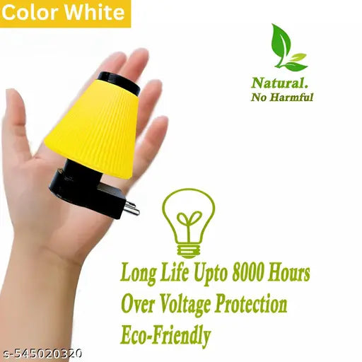 Big Umbrella Shape Night lamp 0.5Watt with 2 Pin Jack Color Yellow (Set of 1)