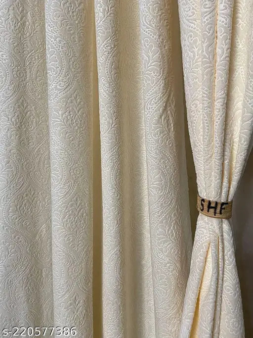 ELEGANT EMBOZ VELVET HEAVY BLACKOUT CURTAINS FOR WINDOW, DOOR, LONGDOOR SET OF 2 II ROYAL