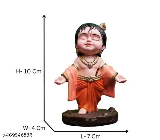 Bal Gopal Krishna Idol for Car Dashboard | Laddu Gopal Ji Murti | Spiritual Car Decor & Temple Showpiece | Gift for Loved Ones (Pack of 1)