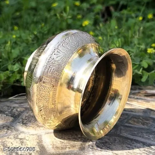 Pure Brass Jagannath Lota/Kalash - Gold Colour Puja Kalash for Temple Rituals | Brass Pooja Kalas Diwali Sawaan Shivratri Holi Festivels Kalash