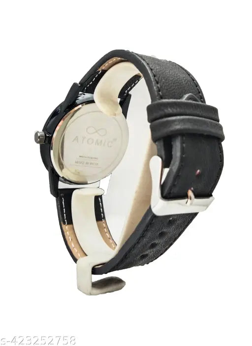 Atomic New Customised Photo Print Analog Watch (Black) for Men & Women | with Elegant Black Strap | Trending Black Case